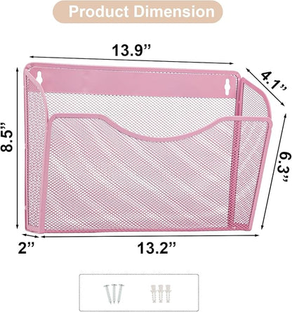 EASEPRES 3 Single Pocket Mesh Hanging File Organizer, Vertical Wall Mounted - Image 5