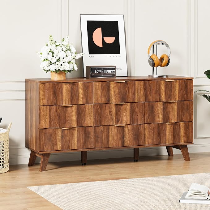 9 Drawer Dresser, Modern Fluted Storage Dresser - Image 4
