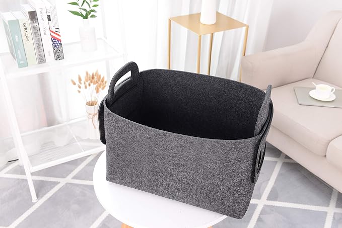Storage Basket Felt Storage Bin Collapsible& Convenient Box Organizer - Image 3