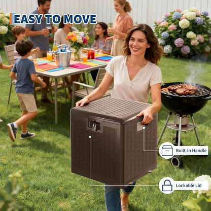 IDEALHOUSE 28 Gallon Resin Deck Box, Waterproof Outdoor Storage Box - Image 4