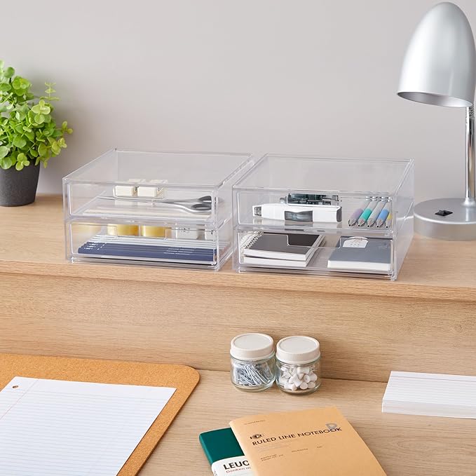 STORi Stackable Desk Drawer Organizer, 4 Wide Drawers - Image 5