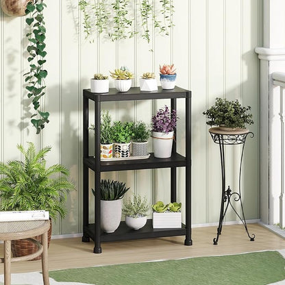 GIANTEX 3-Tier Heavy-Duty Plastic Storage Shelves | Freestanding Garage - Image 4
