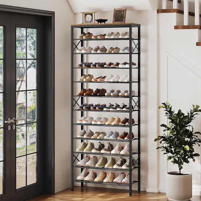 YATINEY 12 Tier Shoe Rack, Large Capacity Shoe Storage Organizer Holds 48 Pairs - Image 2