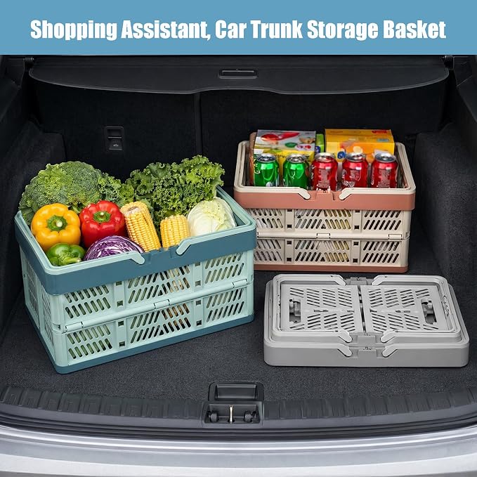 Collapsible Storage Crate with Handles, Milk Crates，33L Foldable Plastic - Image 7