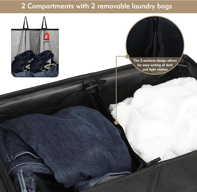 DOKEHOM 150L Double Laundry Basket - Image 5