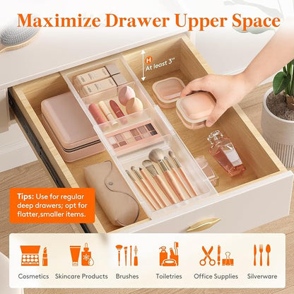 Lifewit Sliding Makeup Drawer Organizer Trays - Image 3