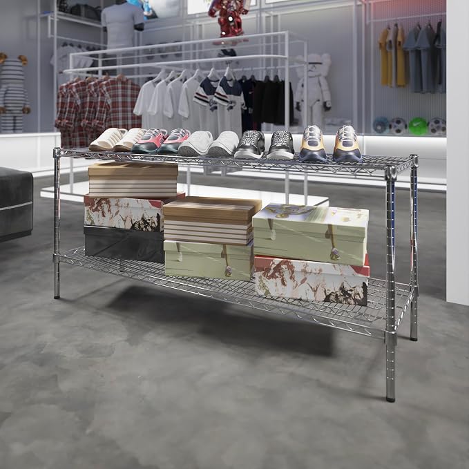 18" Deep x 60" Wide x 27" Height Wire Shelving Kit | 2-Tier | NSF Commercial - Image 2