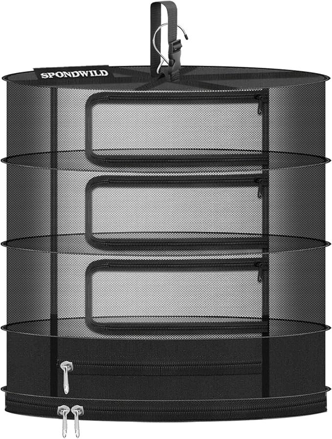 Herb Drying Hanging Mesh Rack - 1ft Diameter 4 Layer by SPONDWILD