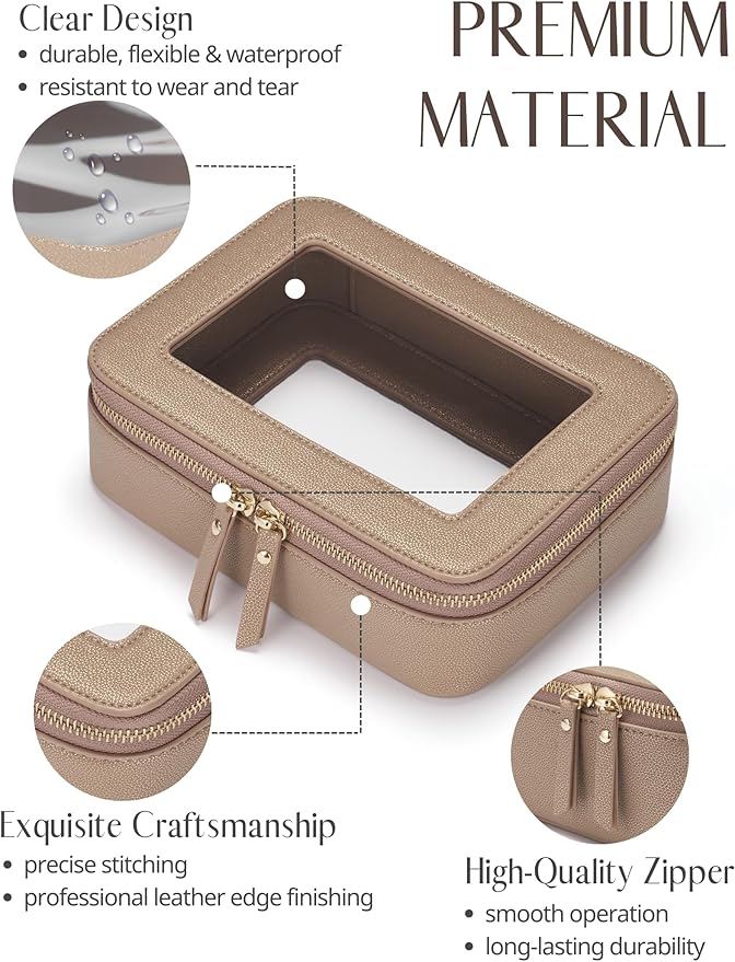 Popvibe Clear Makeup Bag Travel Cosmetic Case Transparent Toiletry Bag - Image 3