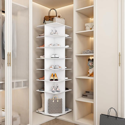 7 Tier Rotating Shoe Rack Tower, Spinning Shoe Tower Display Lazy Susan - Image 3