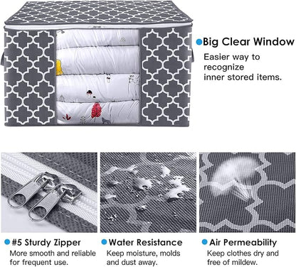 WISELIFE Storage Bags, Large Blanket Clothes Organization and Storage Containers - Image 3