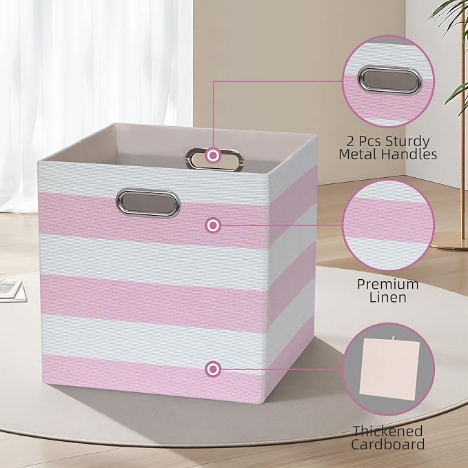 11x11 Cube Storage Bins, Collapsible Fabric Storage Cubes, Cubby Storage - Image 3