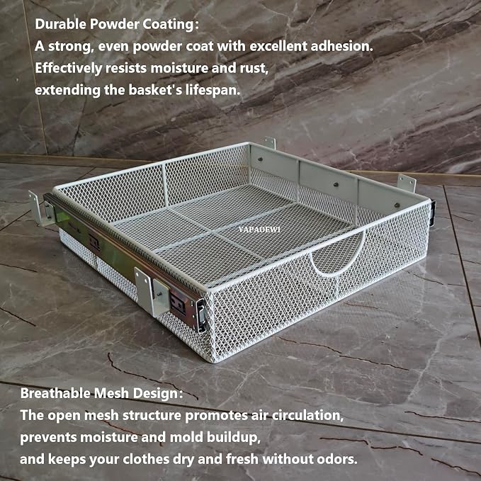 Pull Out Closet Drawer for Clothes | Sliding Wire Basket for Wardrobe Cabinets - Image 4