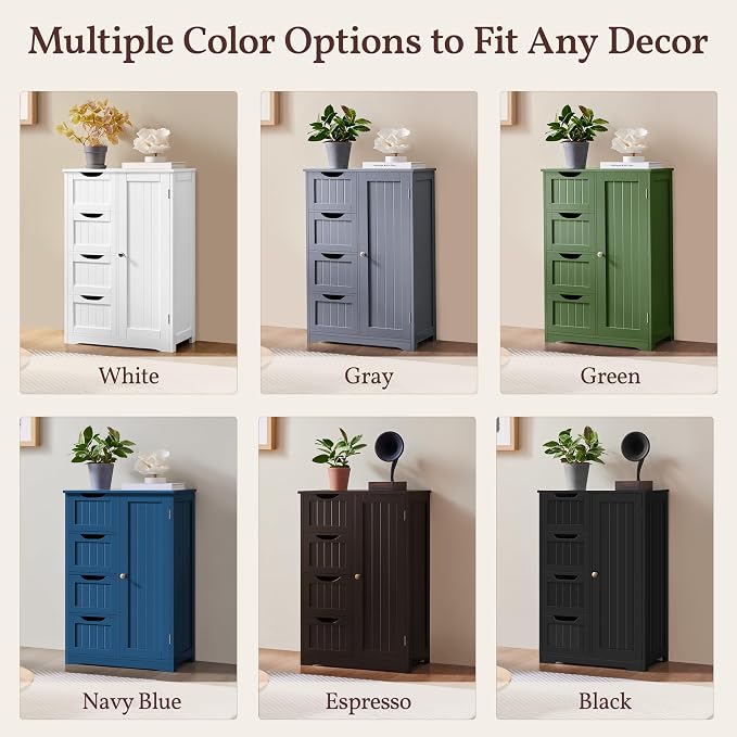 Yaheetech Wooden Floor Cabinet, Side Storage Organizer - Image 9