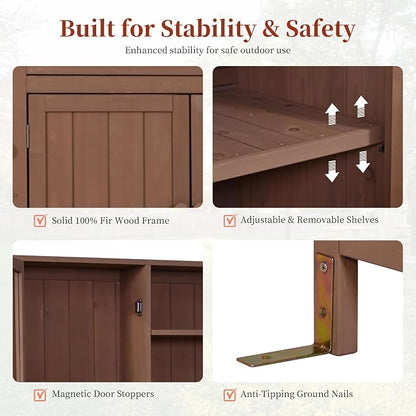 Potting Bench with Hutch, Large Countertop, Patio Kitchen Island with - Image 4