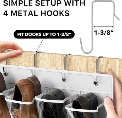 Simple Houseware 24 Pockets Large Clear Pockets Over The Door Hanging Shoe - Image 5