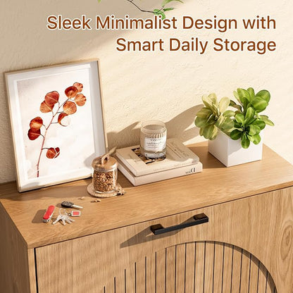 Farmhouse Shoe Cabinet Storage for Entryway, Slim Shoe Rack Cabinet - Image 7
