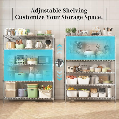Storage Shelves, 5-Tier Adjustable Metal Industrial Utility Shelf Rack - Image 5