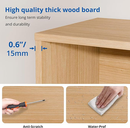 Cozy Castle Oak Wood Bookcase, 12 Cube Storage Organizer Shelf - Image 6