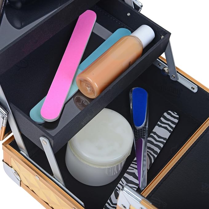 SHANY Chic Makeup Train Case Cosmetic Box Portable Makeup Case Cosmetics Beauty - Image 9