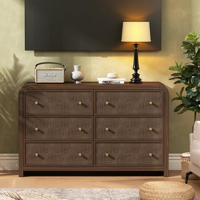 Oak&Sparrow 6 Drawer Dresser for Bedroom, Boho Chest of Drawers, Thickened - Image 4