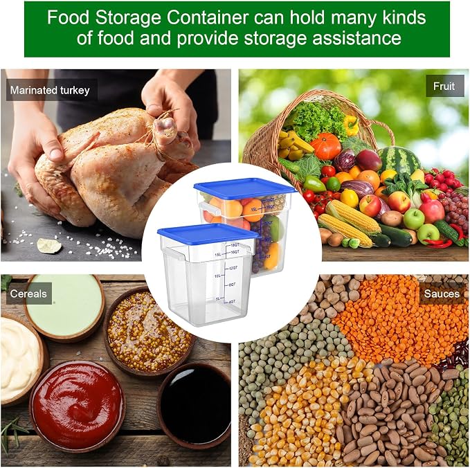 FoldTier 2 Pieces Square Food Storage Containers Polycarbonate Clear food - Image 7