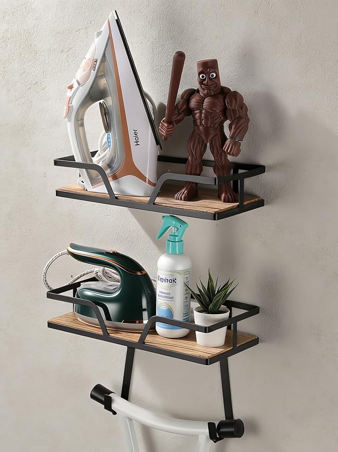 Ironing Board Hanger, 2-Layer Iron Holder Wall Mounted | Laundry Room Decor - Image 7