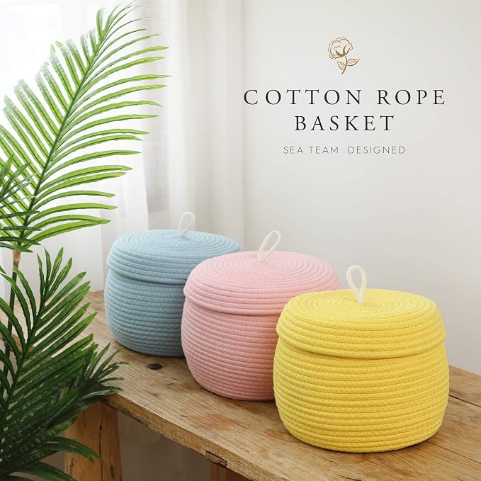 Sea Team Round Cotton Rope Storage Basket - Image 3