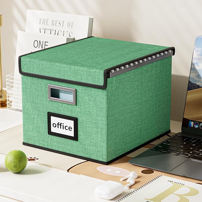 File Organizer Box with Lids, Collapsible File Folder Organizer | File Box with - Image 4