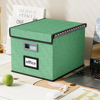 File Organizer Box with Lids, Collapsible File Folder Organizer | File Box with - Image 4