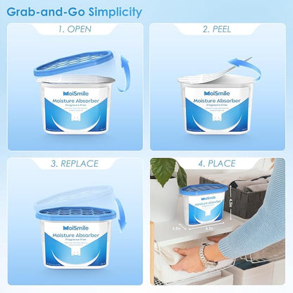 Moisture Absorbers 3 Pack, Fragrance-Free Closet Dehumidifier - Image 9