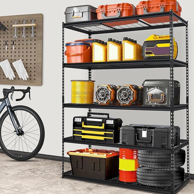 Garage Storage Shelves 5 Tiers, Heavy Duty Storage Shelving Racks - Image 2