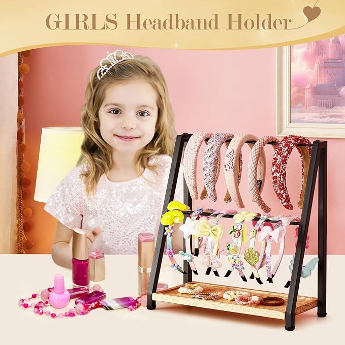 Headband Holder Organizer Metal 2-Tier Display Stand - Image 7