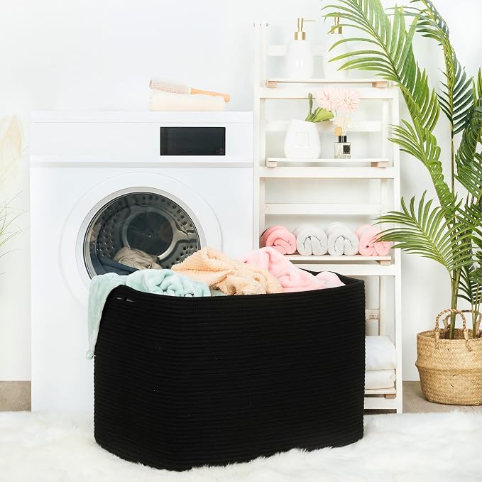 MINTWOOD Design 112L Extra Large Blanket Basket Holder Living Room, Pool Towels - Image 3