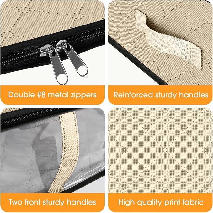 StorageRight Under Bed Storage Bags 6 Pack, 40L Large Clothes & Comforter - Image 3