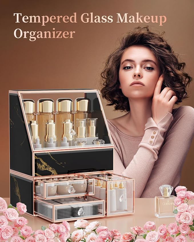 Makeup Organizer for Vanity, Skincare Holder for Bathroom Countertop, Cosmetic - Image 3