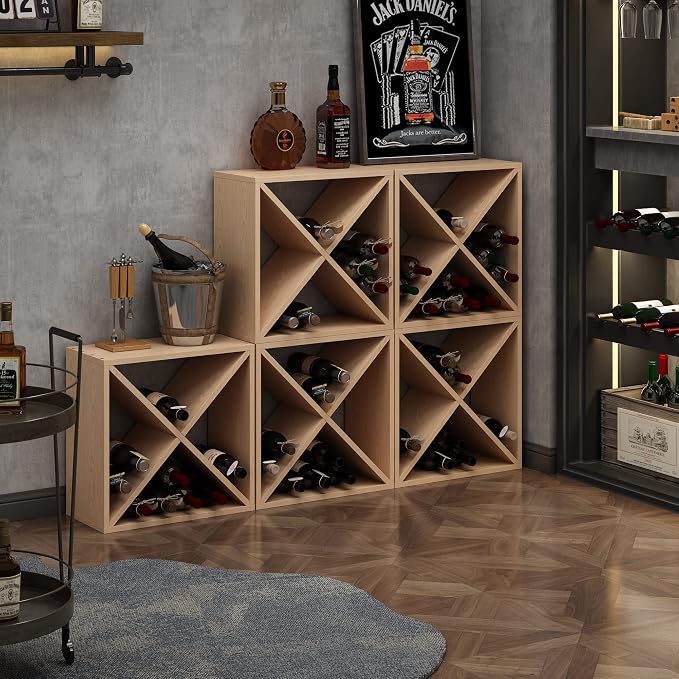 JAXPETY 24 Bottle Wine Rack Holder Compact Cellar Cube Bar Storage Kitchen - Image 8