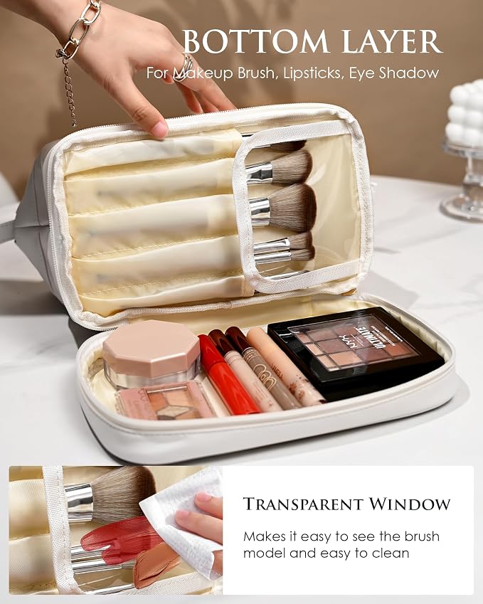 Women Gifts, Personalized Makeup Bag, Monogrammed Gifts, Initial Double Layer - Image 4