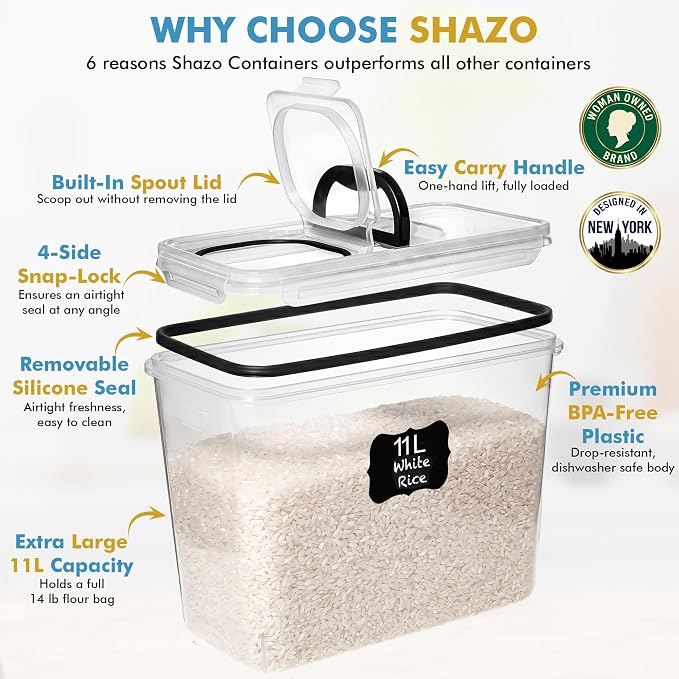 Shazo 2 PC Flour Sugar Storage Containers - Image 5