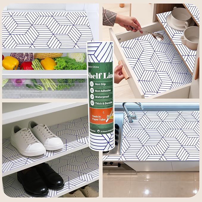 Shelf Liners for Kitchen Cabinets 12" x 118.1", Non Adhesive Cabinet Liner - Image 9
