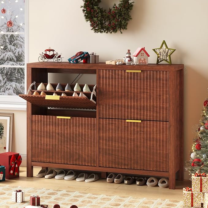 47" Fluted Shoe Cabinet Stoarge - Image 3