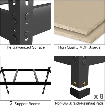 PrimeZone 47" W x 23.6" D x 71" H Large Heavy Duty Storage Shelves - Image 4