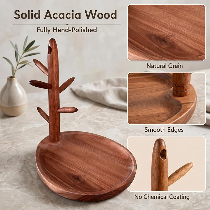 Solid Acacia Key Tray for Entryway Table, Key Holder - Image 2