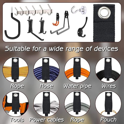 Zkptops 10Pcs Extension Cord Holder Organizer Heavy Duty Storage Straps Hook - Image 4
