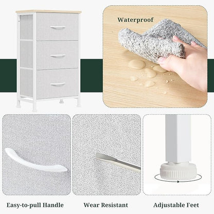 3 Drawers Dresser for Bedroom Fabric Storage Tower - Image 7