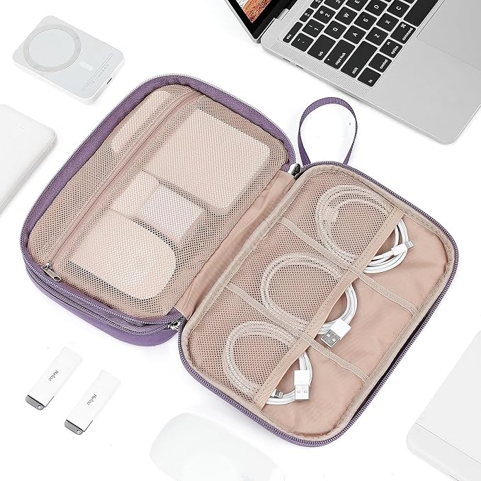 NISHEL Travel Cord Organizer Case, Double Layers Tech Electronic Bag, Essentials - Image 7