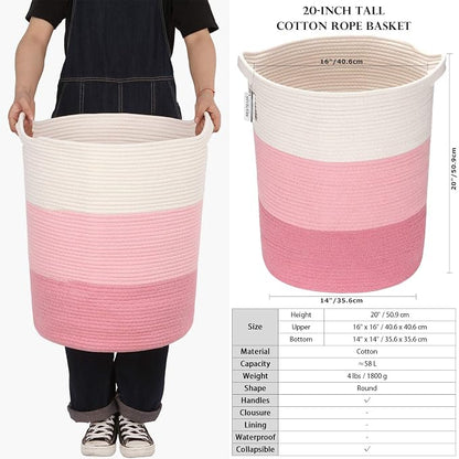 Sea Team Large Size Cotton Rope Woven Storage Basket - Image 5