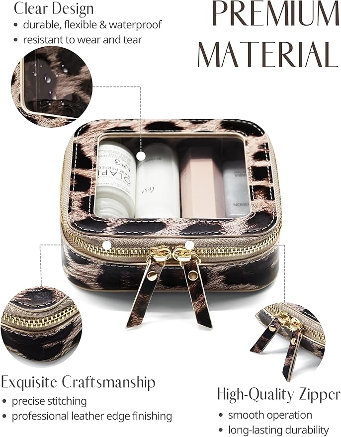 Popvibe Clear Makeup Bag Travel Cosmetic Case Transparent Toiletry Bag - Image 2