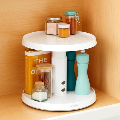 YouCopia Crazy Susan Two-Tier Turntable, Height-Adjustable Lazy Susan Organizer - Image 8