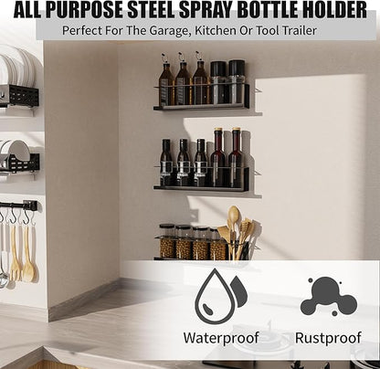 2 Pack Wall-Mounted Aerosol Spray Can Holder Storage Rack, Heavy-Duty Paint - Image 7